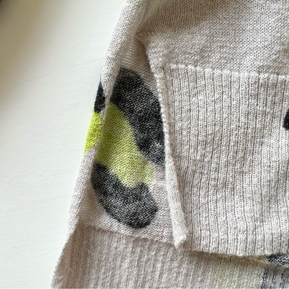 Mudd Grey and Lime Green Leopard Print Button Up Cardigan, Small - Picture 8 of 9